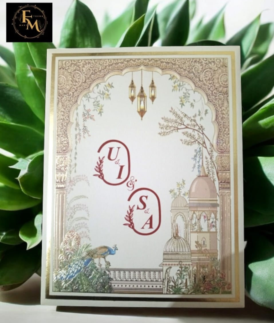 Royal Mughlia Window Pouch Wedding Invitation – Luxury Foil & Forecolor Printing