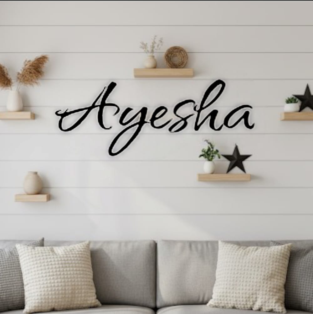 Custom Wooden Name Wall Art – Personalized Wooden Sign – FM TREND MART