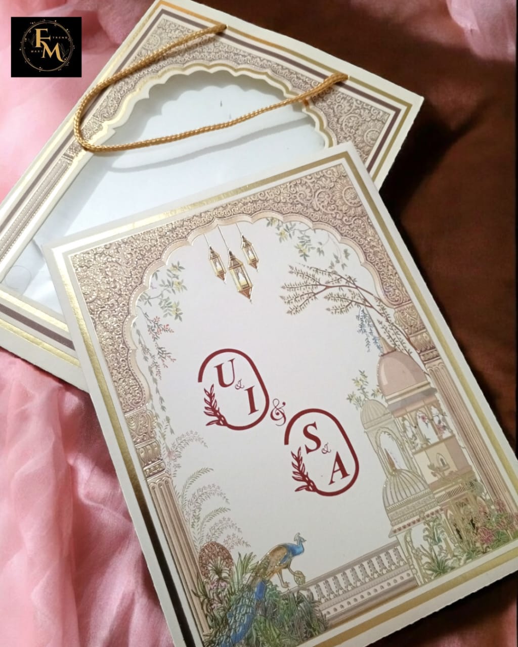 Royal Mughlia Window Pouch Wedding Invitation – Luxury Foil & Forecolor Printing