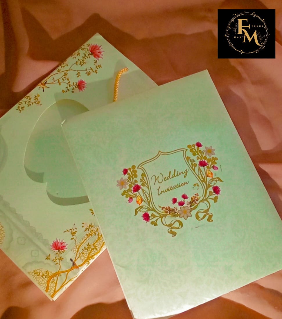 Red & Pink Floral Baghi Window Pouch Wedding Invitation – Elegant Heritage Design