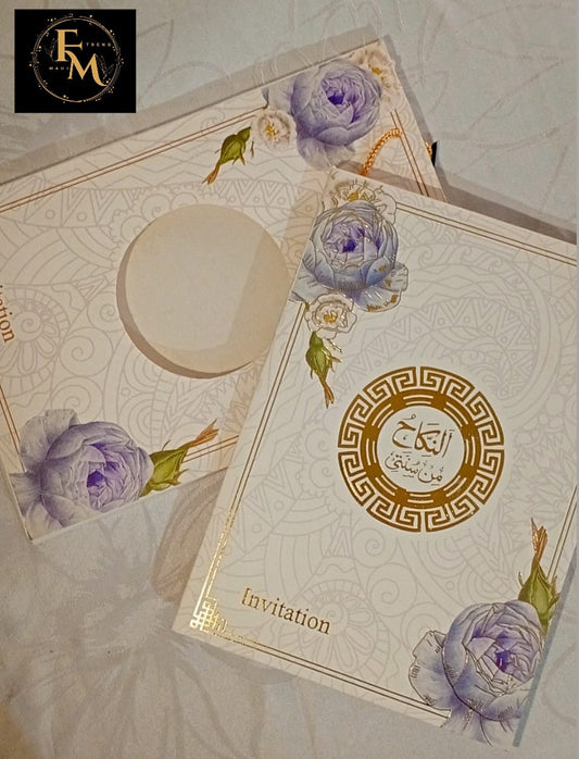 Blue Floral Theme Nikkah Invitation – Nikkah Min Sunnati